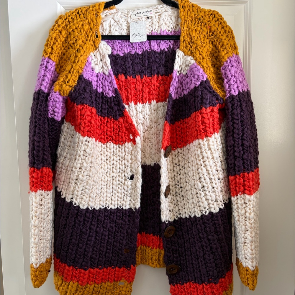 NWT Free People Myles Stripe Cardi size L